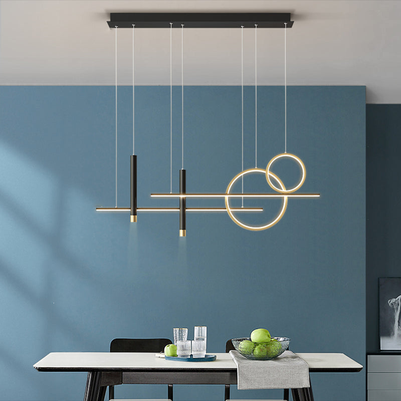 Wrought Iron LED Island Pendant Light in Modern Creative Style Silica Gel Ceiling Light for Dining Room