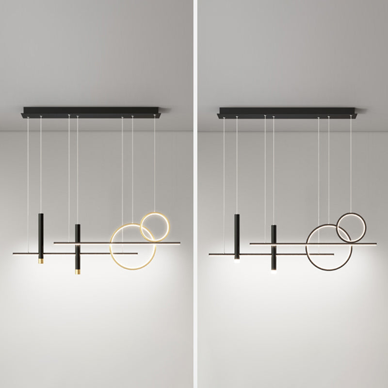 Wrought Iron LED Island Pendant Light in Modern Creative Style Silica Gel Ceiling Light for Dining Room