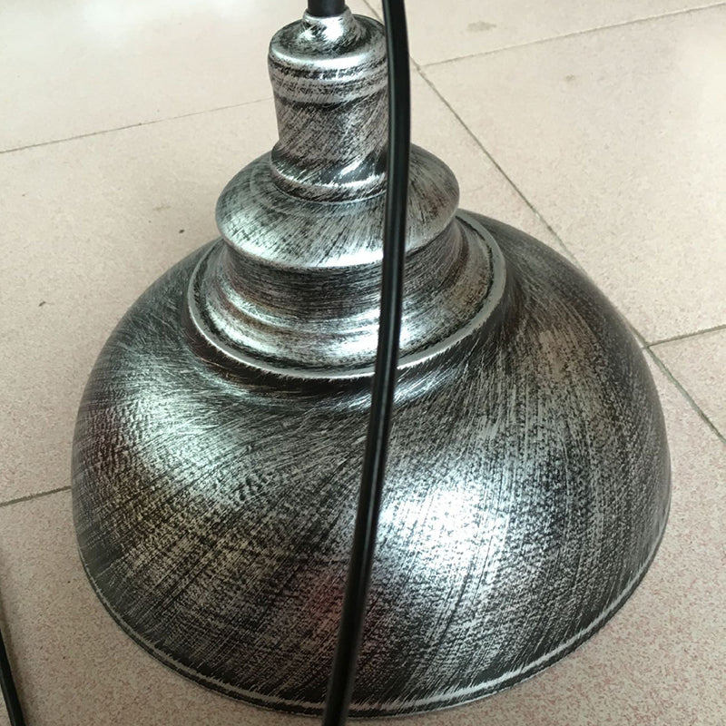 1 Light Dome Light Light Metal Industrial Metal Light con cordón colgante para restaurante