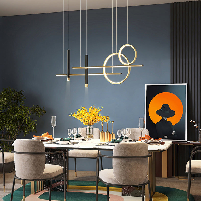 Wrought Iron LED Island Pendant Light in Modern Creative Style Silica Gel Ceiling Light for Dining Room