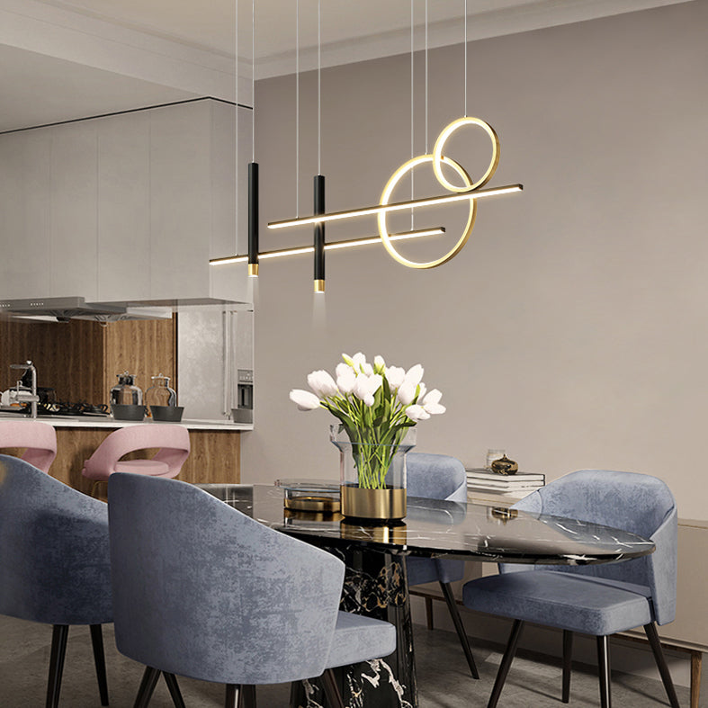 Wrought Iron LED Island Pendant Light in Modern Creative Style Silica Gel Ceiling Light for Dining Room