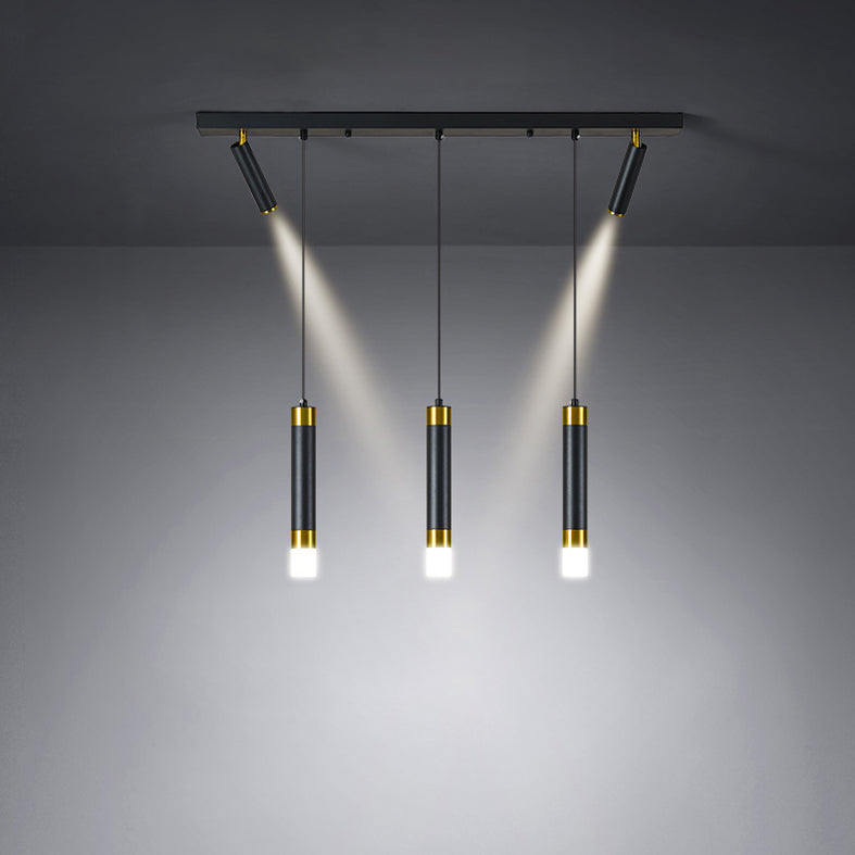 Luce a ciondolo a LED LED LINEAR BLACE Luce a soffitto in ferro battuto in stile moderno con ombra acrilica