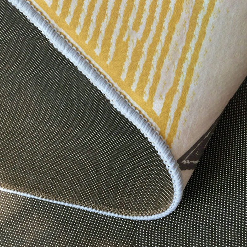 Rectangular Marble Print Rug Polyester Abstract Carpet Washable Rug for Living Room