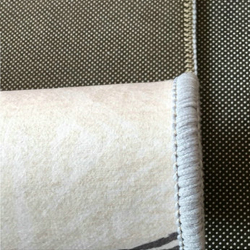 Rectangular Marble Print Rug Polyester Abstract Carpet Washable Rug for Living Room