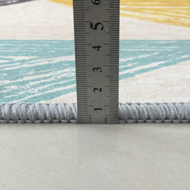 Rectangular Marble Print Rug Polyester Abstract Carpet Washable Rug for Living Room