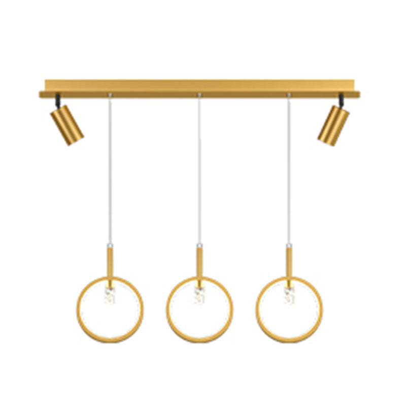 Modern Creative Linear Island Pendant Light Wought Iron Indoor LED Ceiling Light with Acrylic Shade