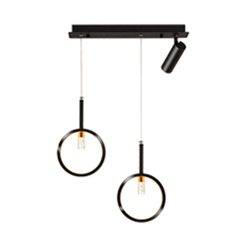 Modern Creative Linear Island Pendant Light Wought Iron Indoor LED Ceiling Light with Acrylic Shade