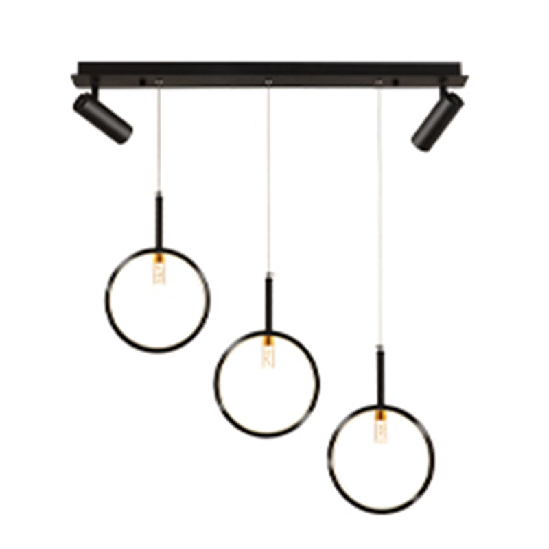 Modern Creative Linear Island Pendant Light Wought Iron Indoor LED Ceiling Light with Acrylic Shade