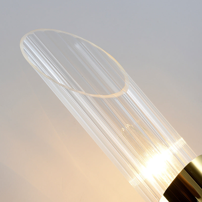 Minimalismo de vidrio biselado Minimalismo Luz de Luz Moderna Moderna de acero inoxidable Lámpara de montaje en pared LED de acero inoxidable