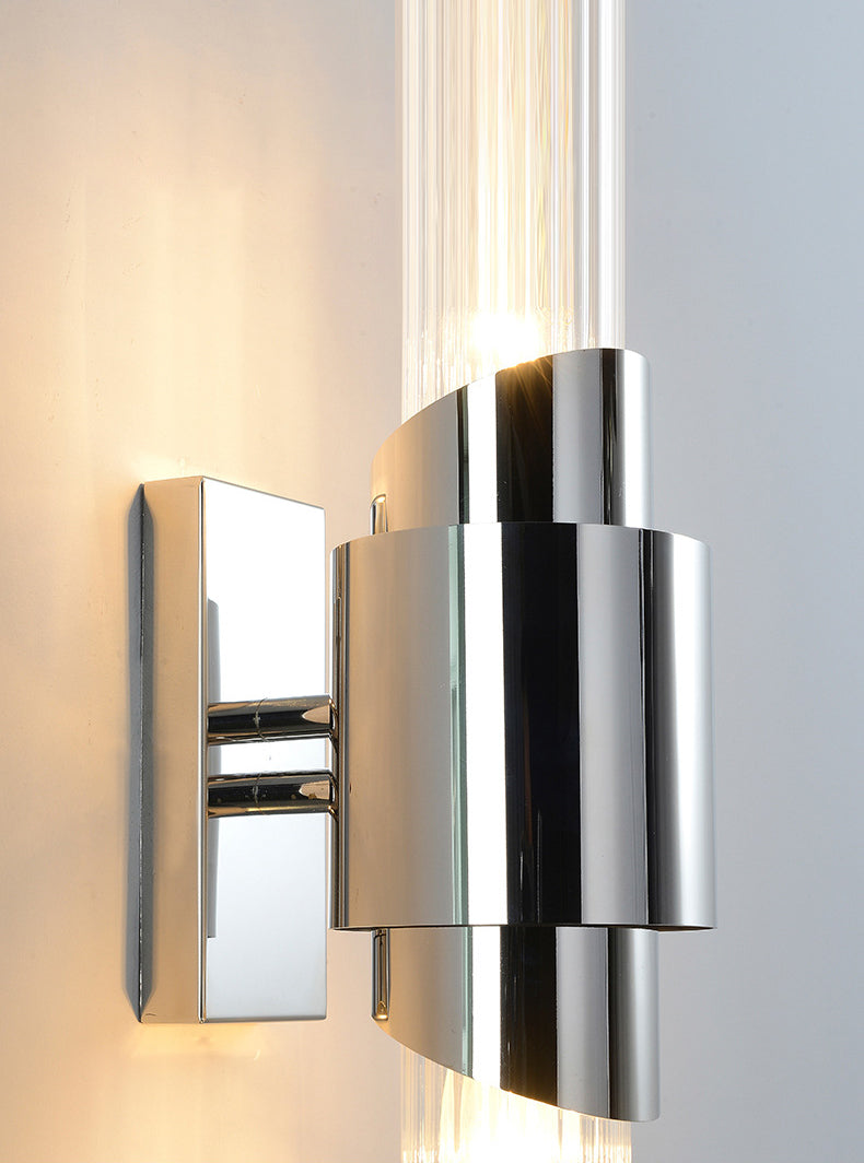 Minimalismo de vidrio biselado Minimalismo Luz de Luz Moderna Moderna de acero inoxidable Lámpara de montaje en pared LED de acero inoxidable