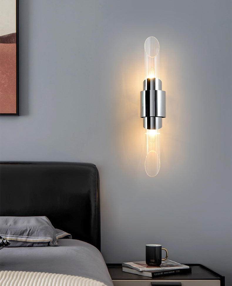 Minimalismo de vidrio biselado Minimalismo Luz de Luz Moderna Moderna de acero inoxidable Lámpara de montaje en pared LED de acero inoxidable