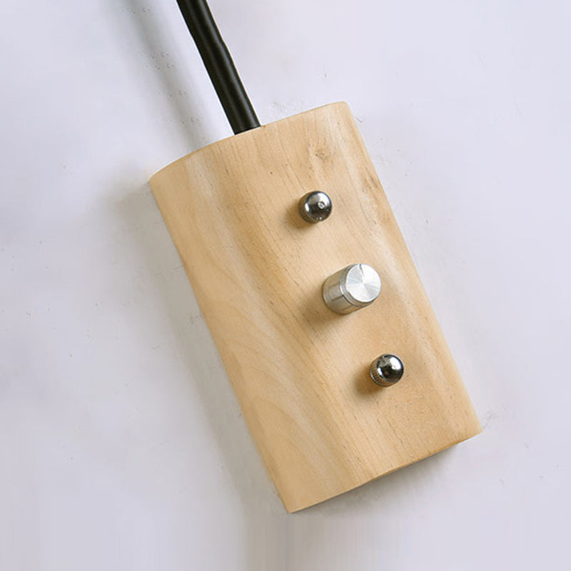 11.8" H Glass Cone Shade Simplicity Wooden Wall Lamp Metal Gooseneck Arm 1-Light Sconce Lights with Independent Switch