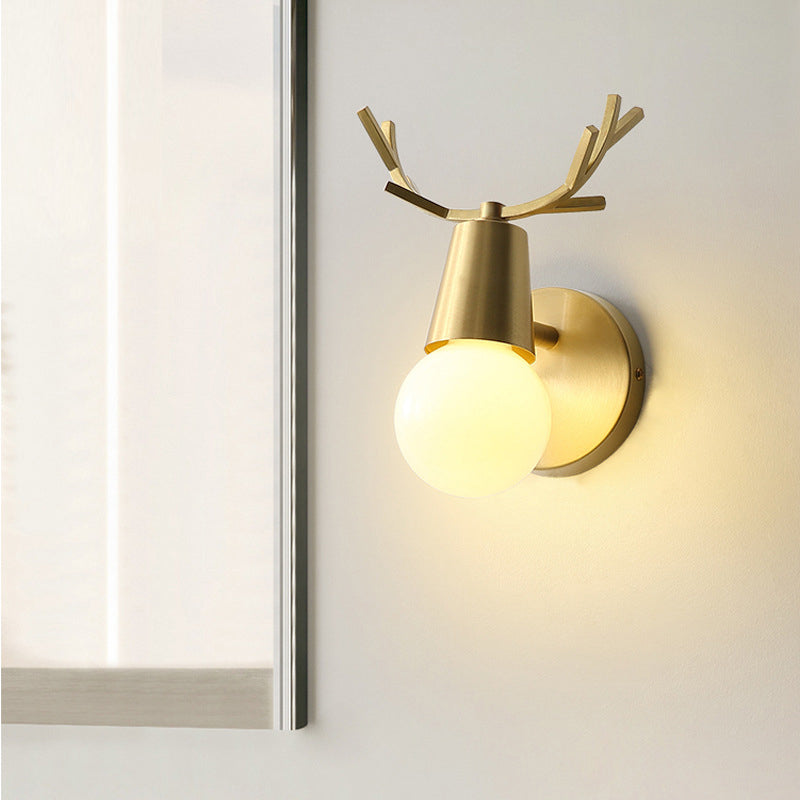 Volledige koper geweien mini wandlamp