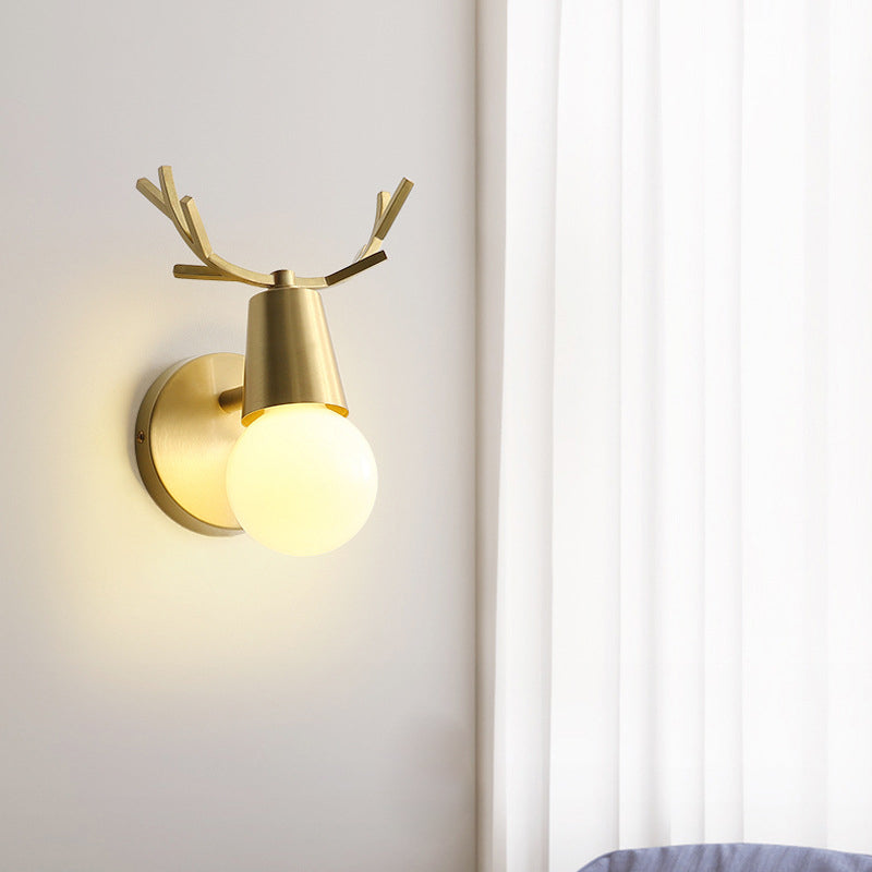 Volledige koper geweien mini wandlamp