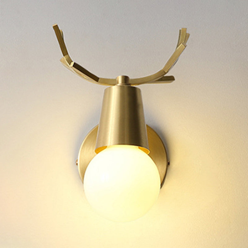 Volledige koper geweien mini wandlamp