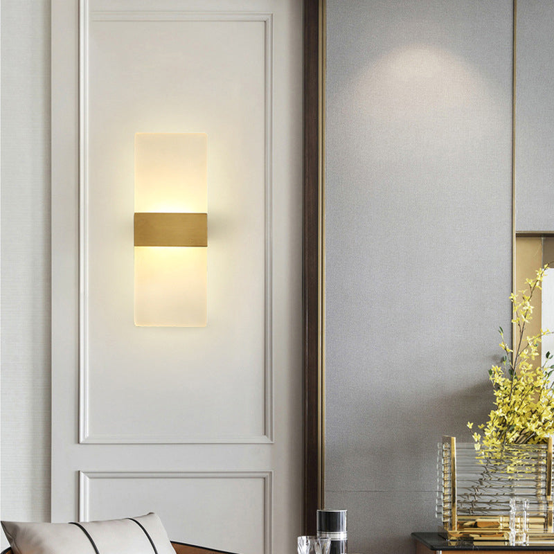 Modernism Simplicity Geometry Wall Lamp Creative Brass Staircase Corridor Lighting Sconce in Gold