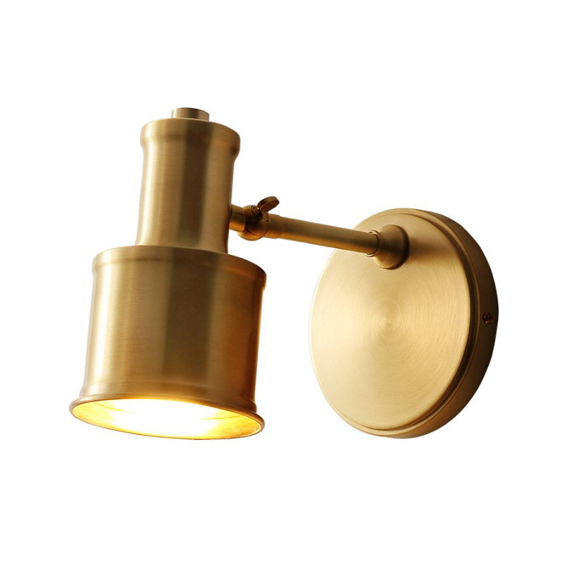 1-Light Simplicity Brass Wall Sconce Angle Adjustable Design Postmodern Style Wall Mount Light for Bedroom
