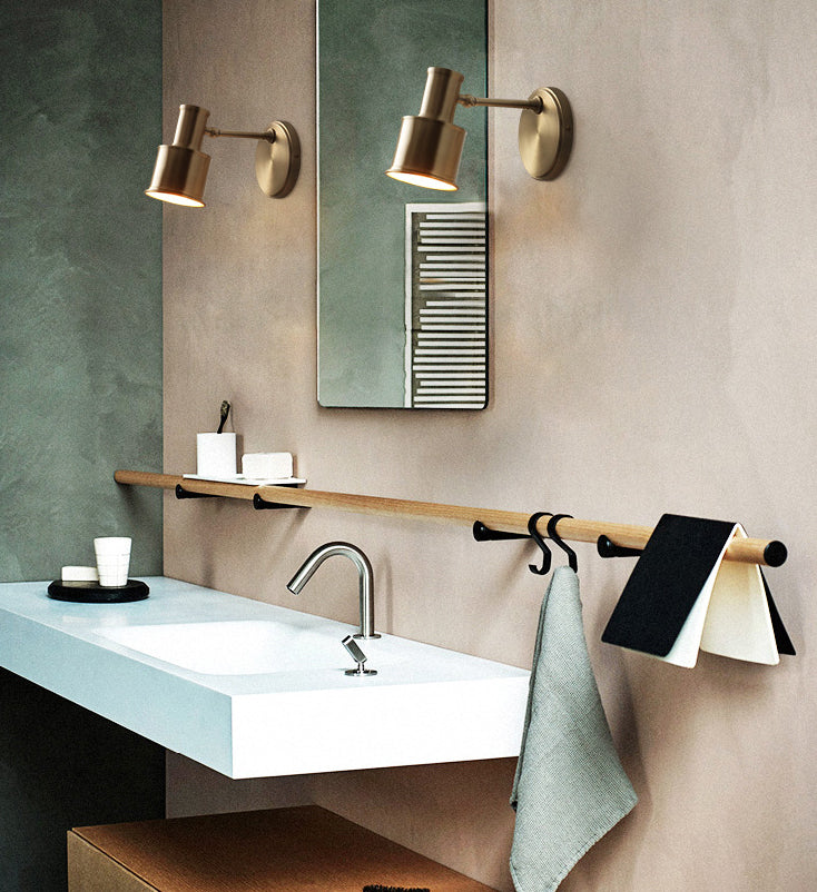 1-Light Simplicity Brass Wall Sconce Angle Adjustable Design Postmodern Style Wall Mount Light for Bedroom