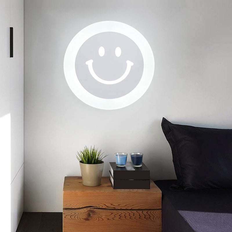 Smile Face Acrylique Mur Gasque Éclairage Simplicité LED LED BLANC MUR ÉCLAIRAGE