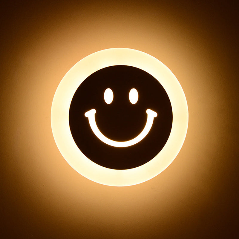 Smile Face Acrylique Mur Gasque Éclairage Simplicité LED LED BLANC MUR ÉCLAIRAGE