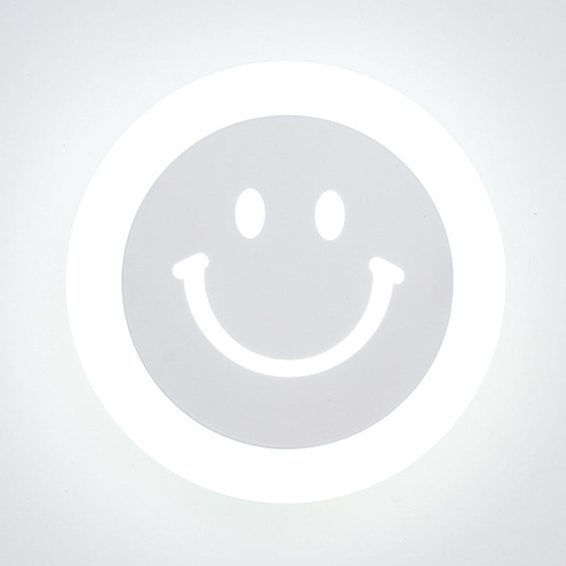 Smile Face Acrylique Mur Gasque Éclairage Simplicité LED LED BLANC MUR ÉCLAIRAGE