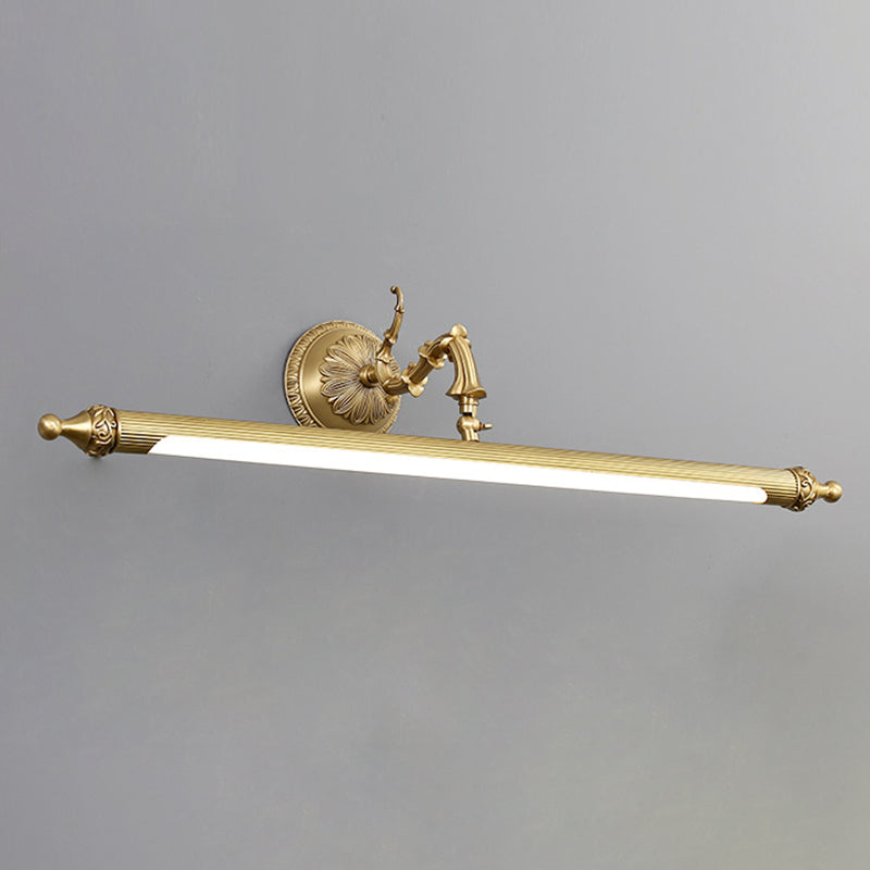 28" Wide Traditional Style LED Vanity Mirror Light Antique Brass Long-strip Wall Lamp for Bathroom