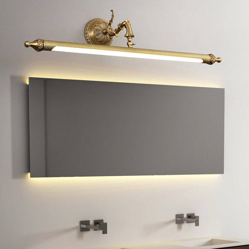 28 "de ancho de estilo tradicional Mirror de tocador LED Lámpara de pared de latón antigüedad