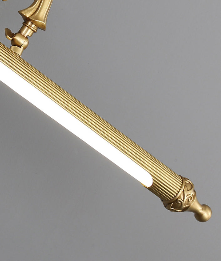 28" Wide Traditional Style LED Vanity Mirror Light Antique Brass Long-strip Wall Lamp for Bathroom