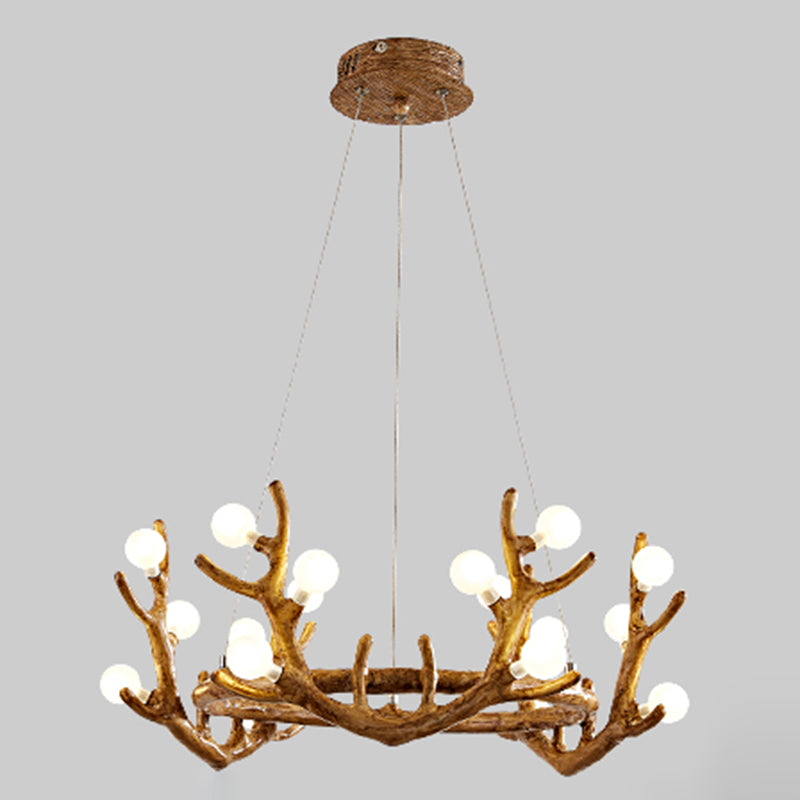 Deer Antler Wood Chandelier Light Fixture Rustic Dining Room Chandelier Pendant Light