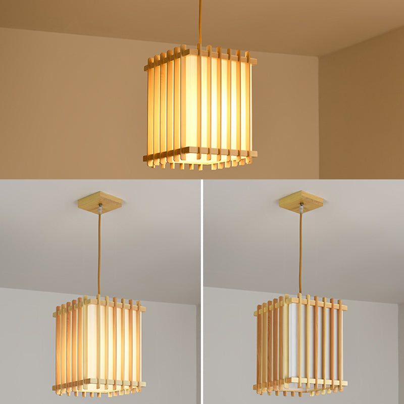 Rechteckige Handelsheime beleuchten japanisches Holz 1-Licht-Restaurant Droplampe