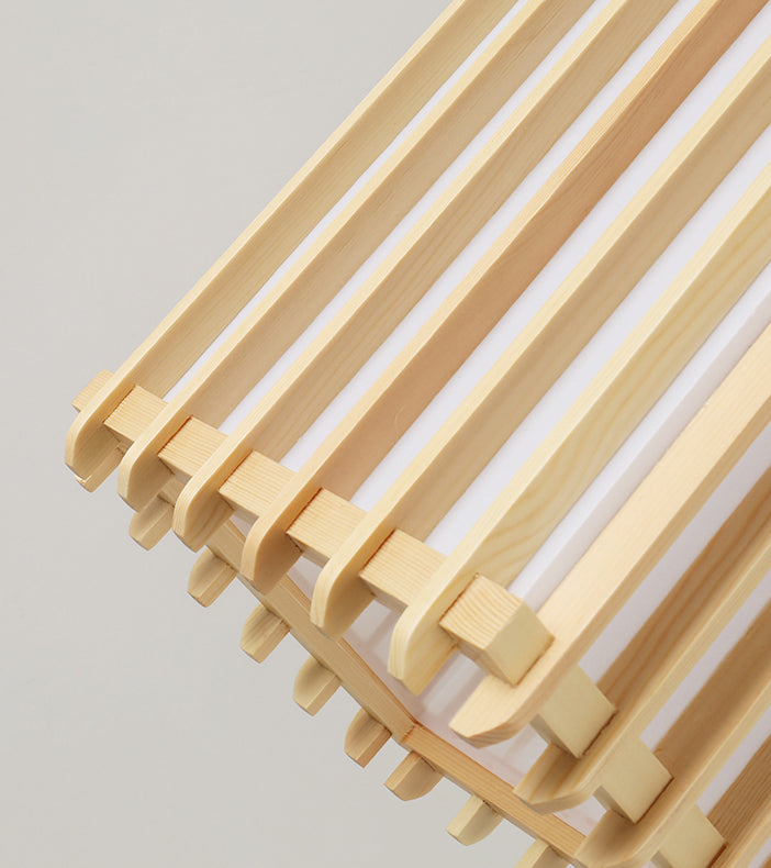 Japanische Laterne Hanglampe Holz 1 Kopf Esszimmer Suspension Licht in Beige