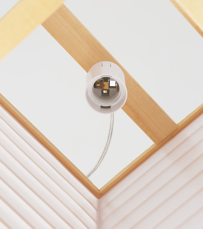 Japanische Laterne Hanglampe Holz 1 Kopf Esszimmer Suspension Licht in Beige