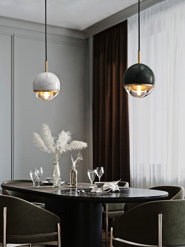 Modern Style Hanging Ceiling Light Global Suspension Pendant Light with Stone Shade