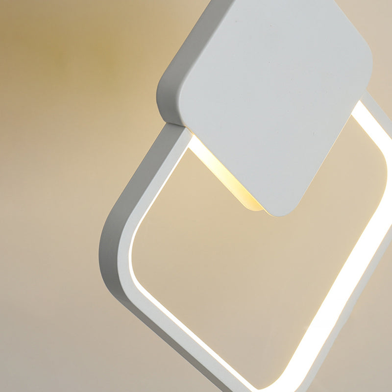 LED Slaapkamer Hanglamp Lichte armatuur eenvoud plafond hanger licht met geometrische metalen schaduw