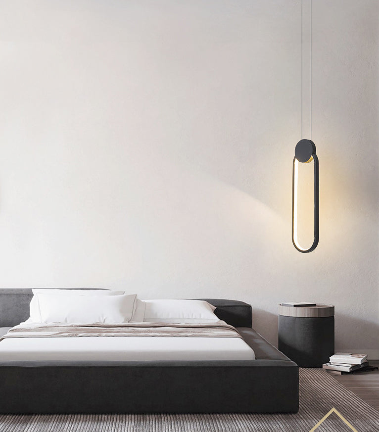 LED Slaapkamer Hanglamp Lichte armatuur eenvoud plafond hanger licht met geometrische metalen schaduw