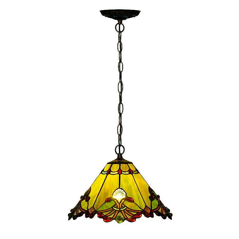 Tiffany Style Conical suspendu plafonnier Lil d'éclairage en suspension