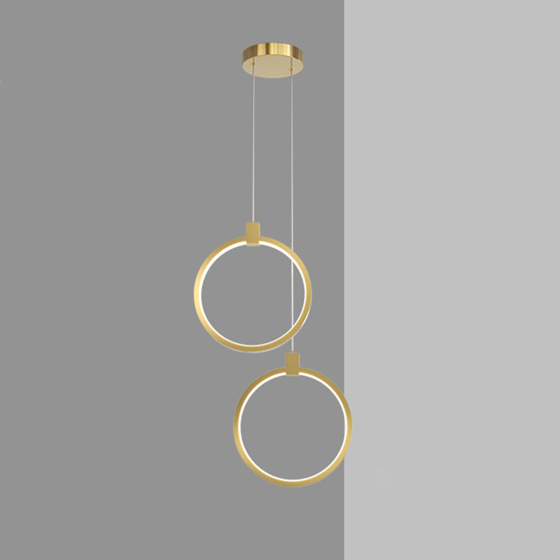 Camera da letto geometrica a sospensione a sospensione Luce in metallo LED minimalista Afferma del soffitto in oro