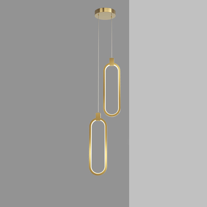 Camera da letto geometrica a sospensione a sospensione Luce in metallo LED minimalista Afferma del soffitto in oro