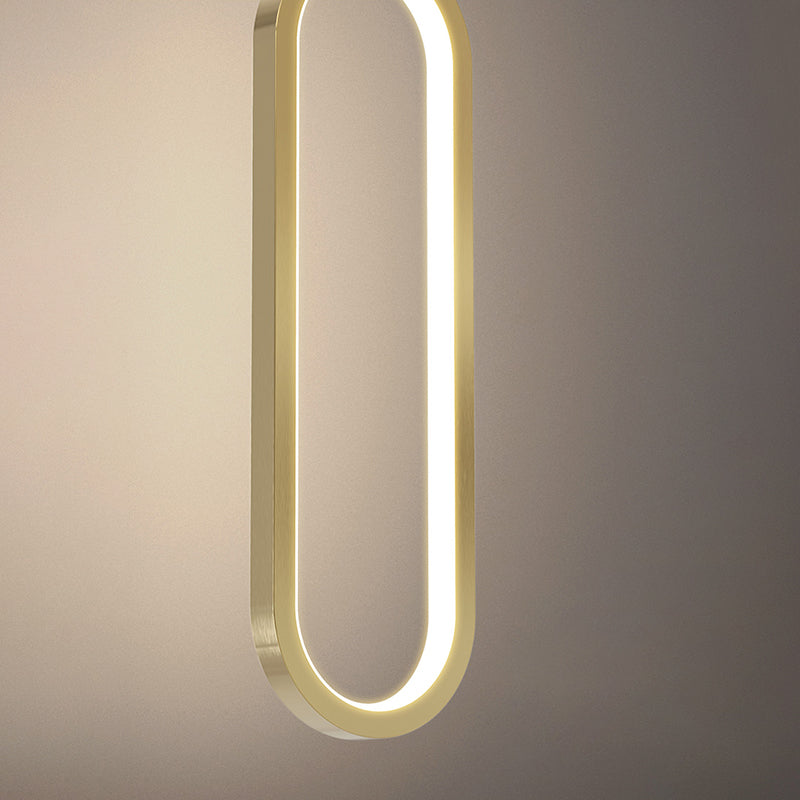 Camera da letto geometrica a sospensione a sospensione Luce in metallo LED minimalista Afferma del soffitto in oro