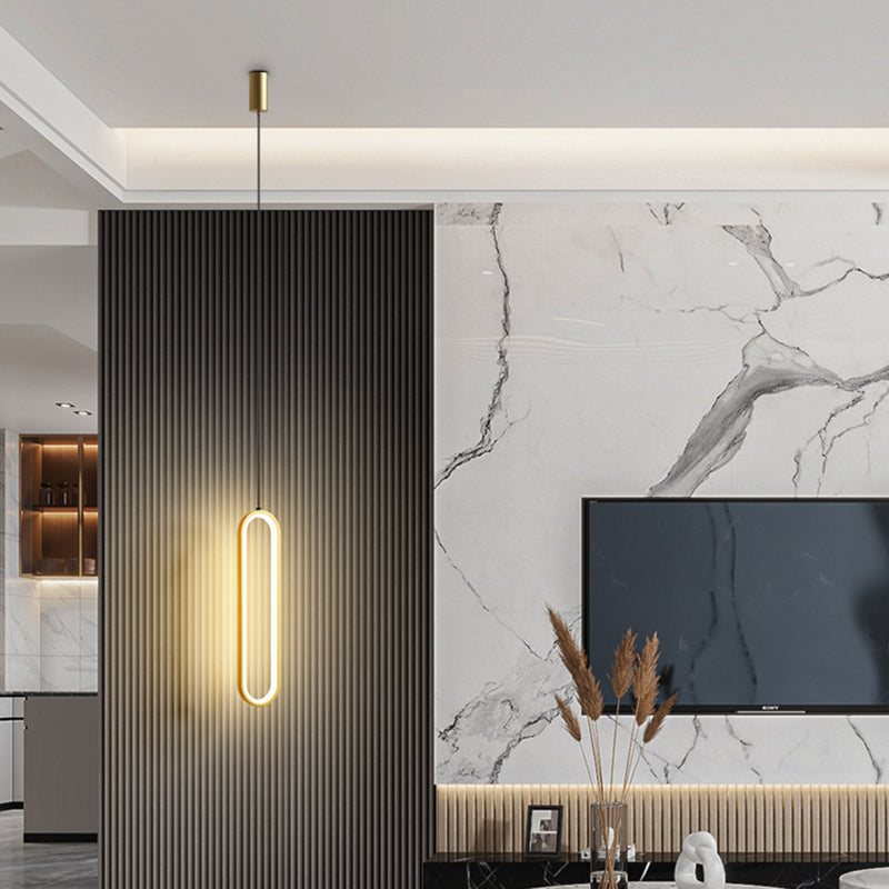 Modern Creative LED Hanging Lamp Aluminium Linear Pendant Light with Acrylic Shade