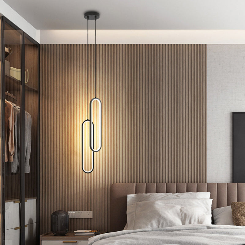 Modern Creative LED Hanging Lamp Aluminium Linear Pendant Light with Acrylic Shade