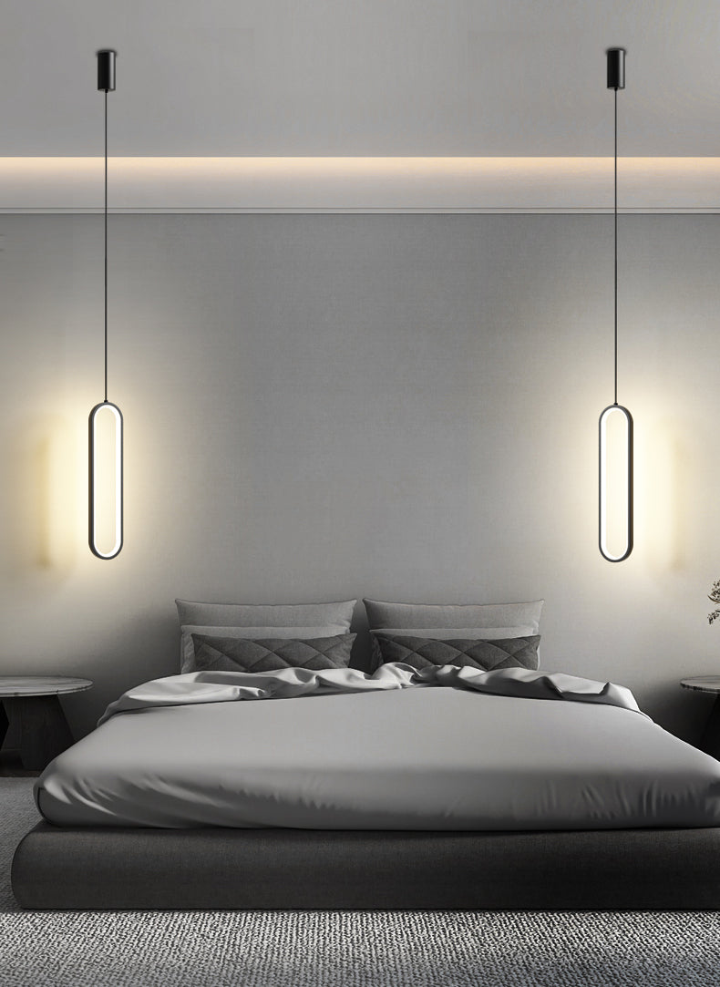 Modern Creative LED Hanging Lamp Aluminium Linear Pendant Light with Acrylic Shade