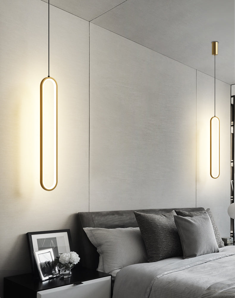 Modern Creative LED Hanging Lamp Aluminium Linear Pendant Light with Acrylic Shade