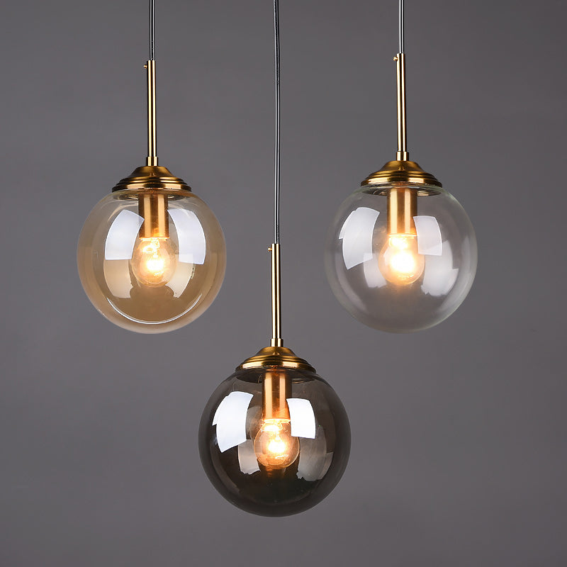 1 Lichte bol hangende plafondlampen industriële stijl glazen hanglamplichtwedstrijden voor restaurant