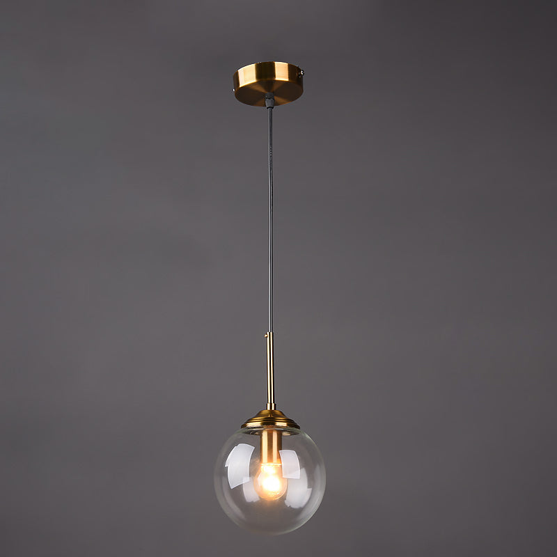 1 leichte Globus Hanging Deckenlichter Industrial Style Glass Anhänger Leuchten für das Restaurant