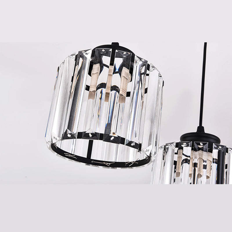 Cilindro colgante de lámparas colgantes colgante de techo de cristal simple moderno para escalera