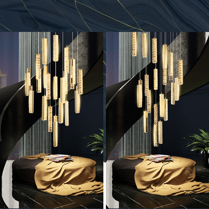 Lineaire hangende verlichtingsarmaturen Moderne eenvoudige K9 Crystal Plafond Pendant voor restaurant