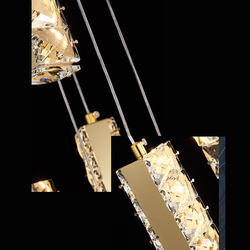 Lineaire hangende verlichtingsarmaturen Moderne eenvoudige K9 Crystal Plafond Pendant voor restaurant