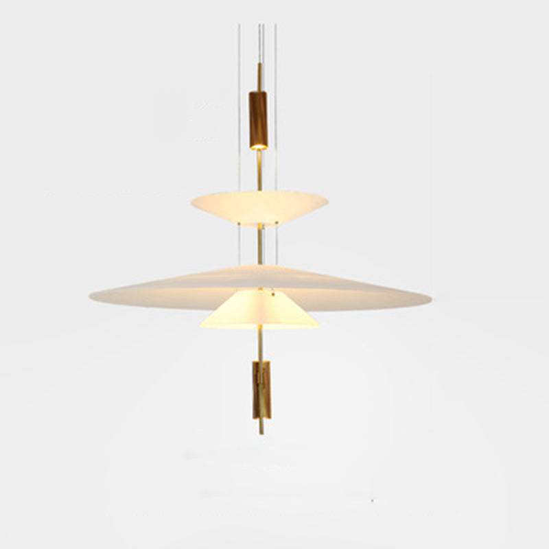 Postmodern Layered Hanging Lamp Fixture Metallic Dining Room Suspension Pendant Light