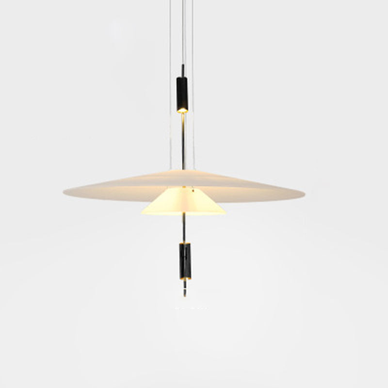 Postmodern Layered Hanging Lamp Fixture Metallic Dining Room Suspension Pendant Light